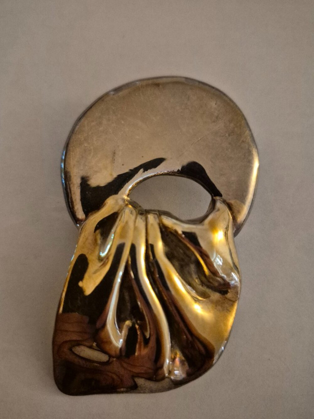 Vintage Modernist 925 Sterling Silver Electroform Brooch Pendant